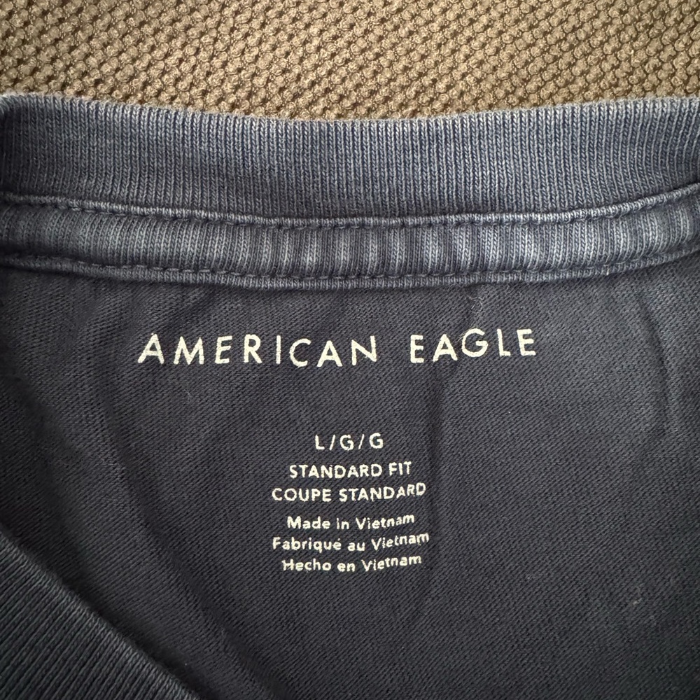 American Eagle Washed Navy Blue T-Shirt